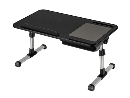 Stolik regulowany na łóżko Beddy S Czarny buk