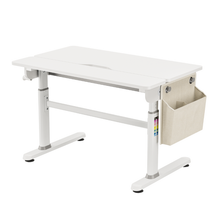 Zestaw Spacetronik: biurko regulowane 100×60  + krzesło dziecięce z podnóżkiem + nadstawka z pegboardem