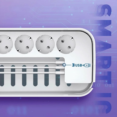 Organizer BOX stacja ładowania listwą 5xAC 3xUSB