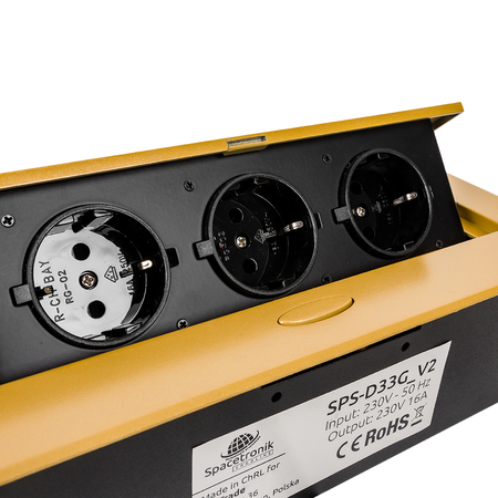 Spacetronik SPS-D33G V2 Arbeitsplattensteckdose Öffnung