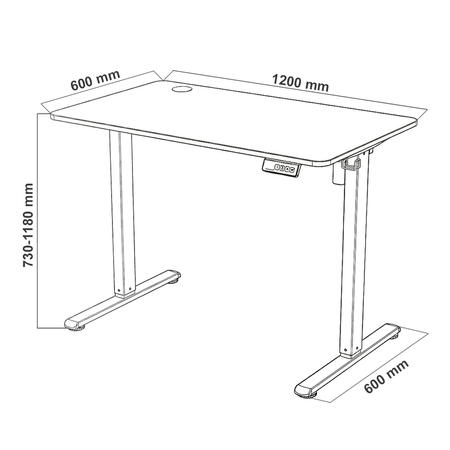Elektryczne biurko Moris SPE-O111BR 120×60 cm