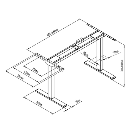 Elektrischer Schreibtischständer SPE-214RW