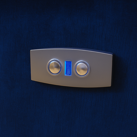 Zestaw wypoczynkowy fotel elektryczny Spacetronik Flax 04M niebieski + stolik regulowany