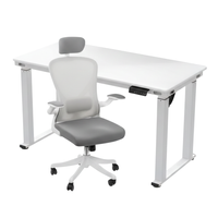 Zestaw do nowoczesnego biura: biurko elektryczne + fotel + szafka