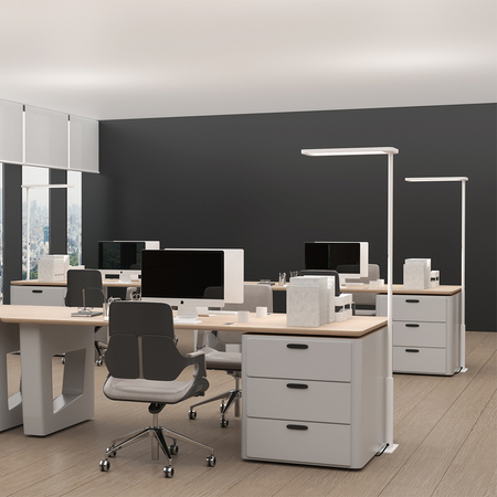 Lampa podłogowa biurowa LED GLOW D20 80W Biała