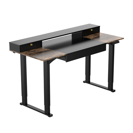 Zestaw ergonomiczny biurko elektryczne SPE-F121 160×80 + krzesło LUMBO 11 czarne