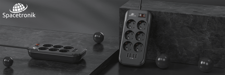 Listwa zasilająca Spacetronik SR-204 6xAC + 4xUSB