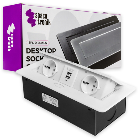 Spacetronik SPS-D24W V2 Arbeitsplattensteckdose Öffnung