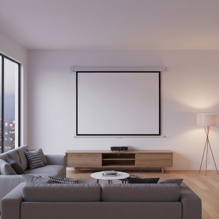 Ekran projekcyjny zwijany ręcznie 100" 4:3 biały