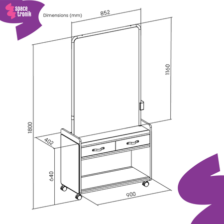Szafka z tablicą suchościeralną Spacetronik Frodi
