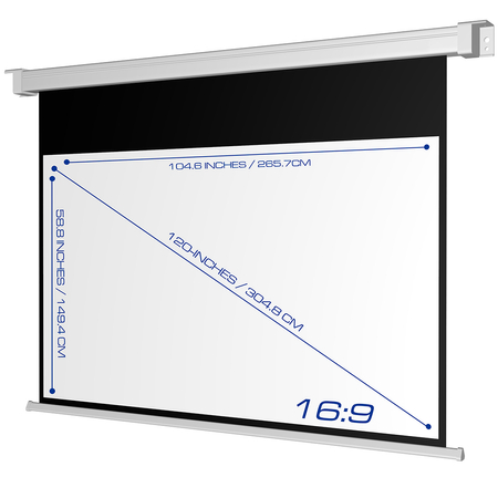 Elektryczny Ekran Projekcyjny Ścienny 120" 16:9