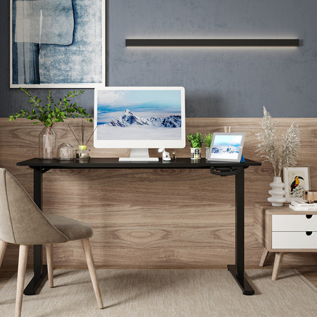 Zestaw ergonomiczny do biura krzesło LUMBO 22 + biurko manualne SPE-O113 100×60 czarne