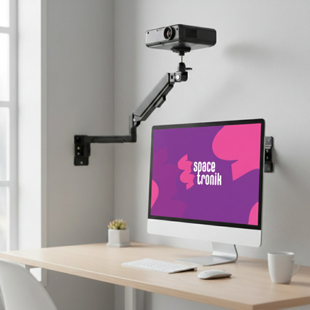 Uchwyt Ścienny SPAZ111B do Monitora i Projektora | Sprężyna Gazowa, Aluminium