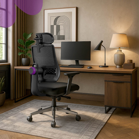 Fotel biurowy obrotowy Spacetronik LUMBO 11 Czarny