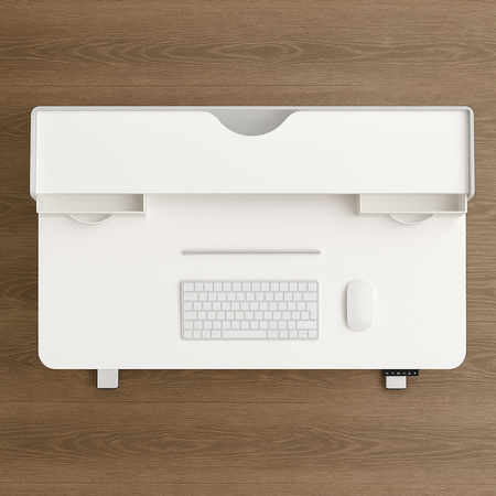 Biurko Elektrycznie Regulowane 120x60 z półkami z pamięcią białe