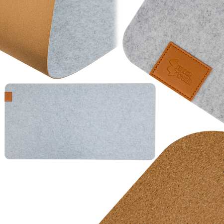Mata filcowa z korkiem jasnoszara 120x60cm SPB063