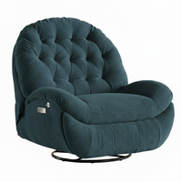 Fotel elektrycznie regulowany Spacetronik Flax 04 relaksacyjny bujany Akwamarynowy Mrok