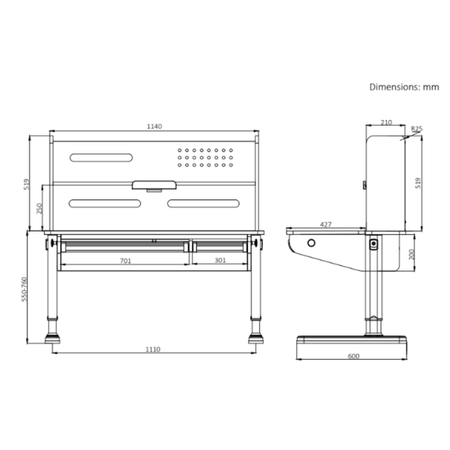 Biurko regulowane Spacetronik XD SPE-X104WL 120x60