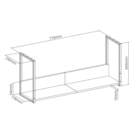 Spacetronik Hugel Untertischregal Schwarz