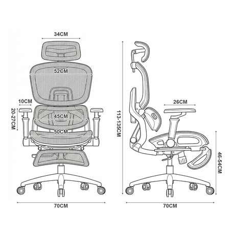 Regulowany Fotel z masażerem 5D DORIS-20 Czarny