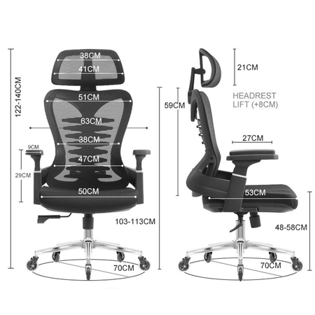 Fotel Ergonomiczny Spacetronik Axon Siatkowy Czarny