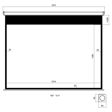 Elektrische Projektionswand SST Wandmontiert 100in