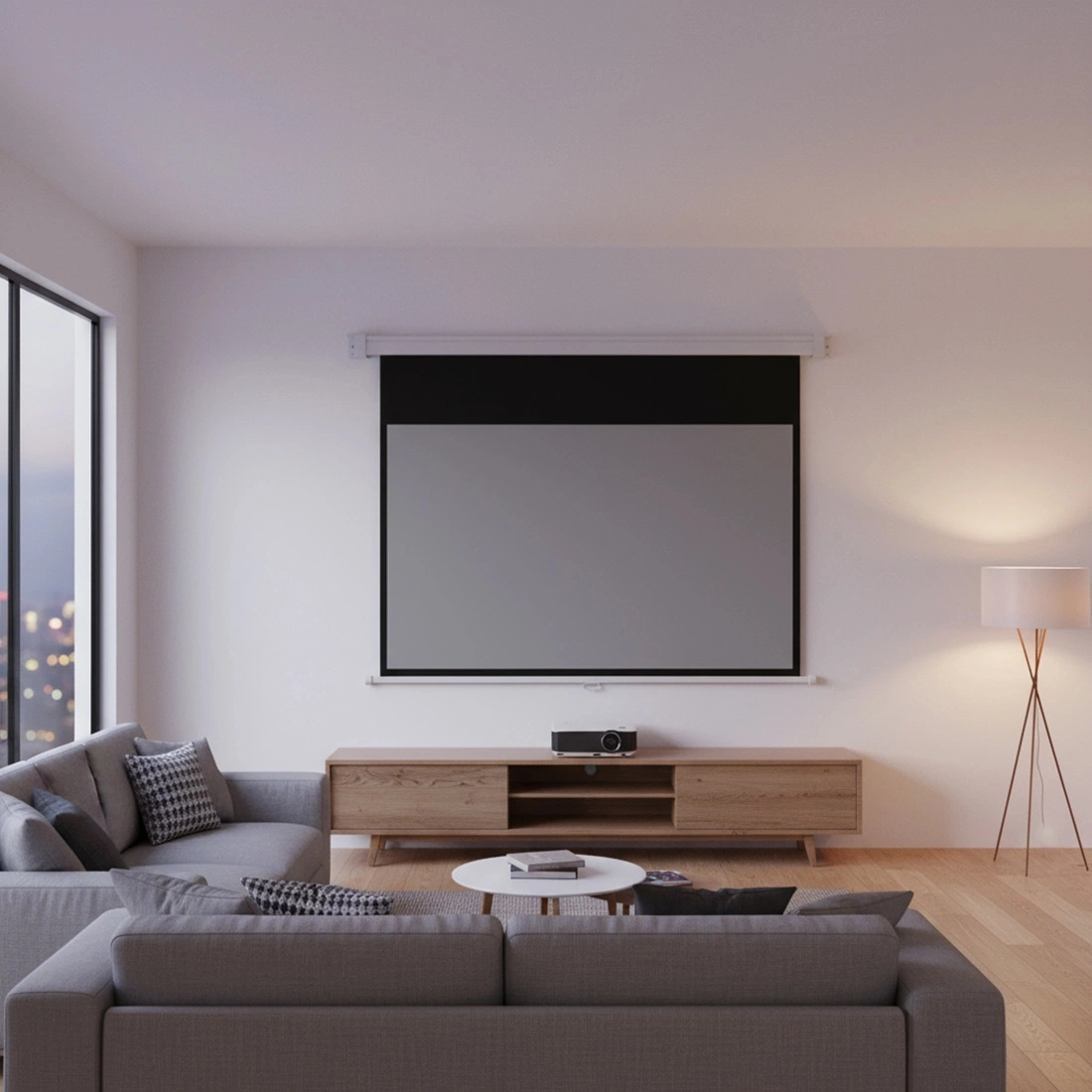 Ręczny ekran projekcyjny do kina domowego