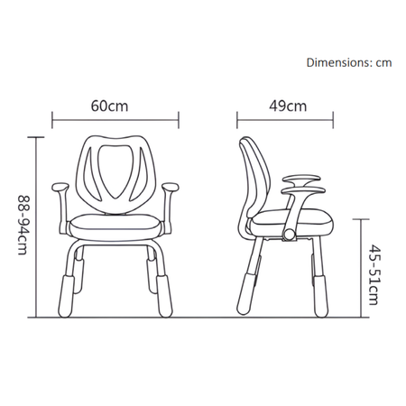 Krzesło dziecięce SPC XD26P różowe regulacja wysokości podłokietniki