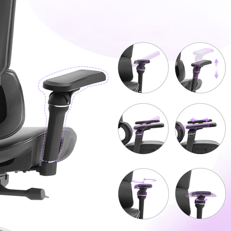 Ergonomiczny fotel biurowy obrotowy 6D EGAN Czarny