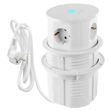 Spacetronik SPS-R3D6W V2 runde Tischsteckdose