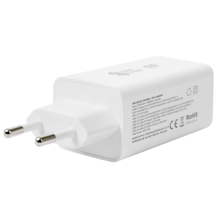3-in-1 USB-C USB-PD-Schnellladegerät 65W 5A weiß