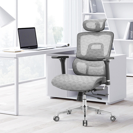 Regulowany Fotel do biurka obrotowy 4D MIRA Szary