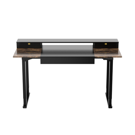 Biurko elektryczne SPE-F121 Czarne, Ciemne drewno