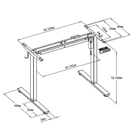 Spacetronik SPE-122W elektrischer Tischständer