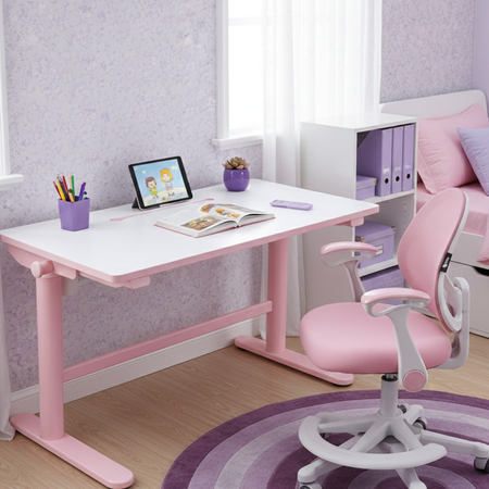 Zestaw biurko elektryczne z krzesłem dla dziewczynki – Spacetronik SPE-X112P