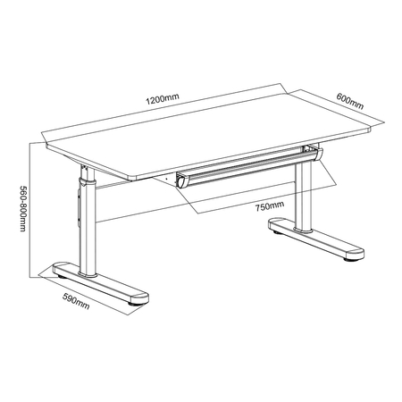 Biurko dziecięce regulowane XD SPEX105WW_120