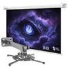 Zestaw ekran reczny 4K HD z uchwytem sufitowym do projektora