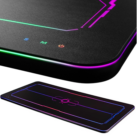 Zestaw gamingowy Spacetronik biurko elektryczne RGB uchwyt fotel 136x66