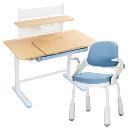 Zestaw dla dziecka regulowane biurko 112×60 z półką + ergonomiczne krzesło Spacetronik XD