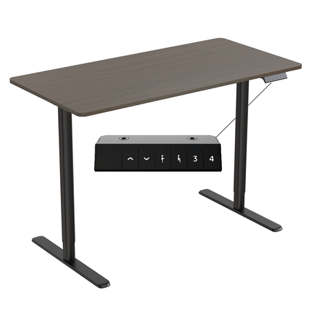 Spacetronik Moris 121BT 120x60 elektrischer Schreibtisch, Gestell schwarz, Platte dunkles Holz