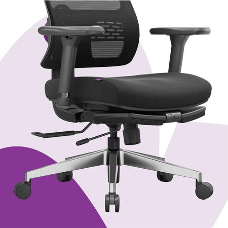 Fotel z podnóżkiem Spacetronik LUMBO 22 Czarny