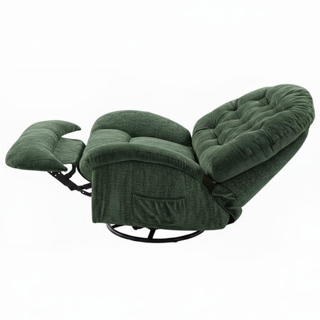 Rozkładany Fotel relaksacyjny obrotowy Spacetronik Flax 04M bujany zielony
