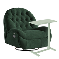 Zestaw wypoczynkowy fotel Spacetronik Flax 04M zielony + stolik regulowany BUDDY