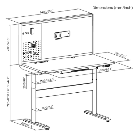 Mobile Dual-Motor Sit-Stand Desk with Divider