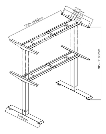 Spacetronik SPE-221OG elektrischer Tischständer