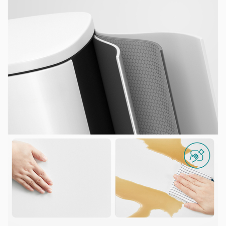 Kosz na śmieci metalowy pojedyncza komora biały