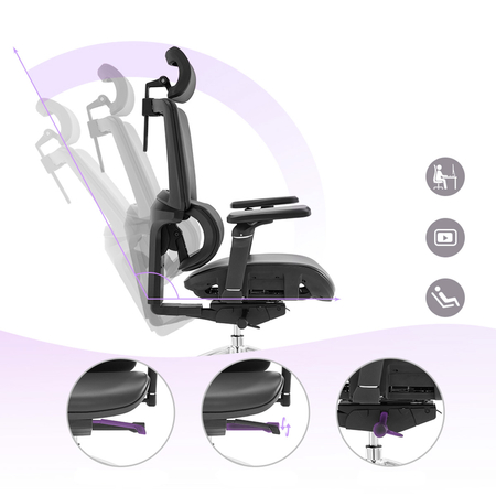 Ergonomiczny fotel biurowy obrotowy 6D EGAN Czarny