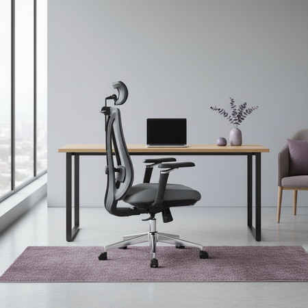 Regulowany Fotel biurowy obrotowy 5D MAURO Czarny