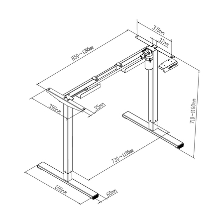 Spacetronik SPE-124B elektrischer Tischständer