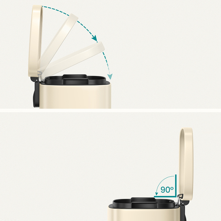 Kosz na śmieci metalowy pojedyncza komora kremowy